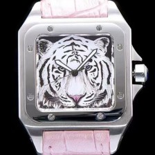 SA급 까르띠에 남성용 산토스 시리즈 백호 다이얼 쿼츠 무브먼트 CAR0505 xx