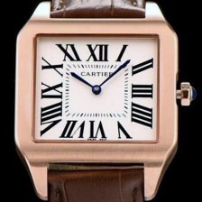 SA급 까르띠에 남여공용 산토스 시리즈 9015 무브먼트 로즈골드 베젤 화이트 다이얼 CAR0012 xx