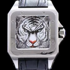 SA급 까르띠에 남성용 산토스 시리즈 백호 다이얼 쿼츠 무브먼트 CAR0500 xx