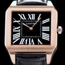 SA급 까르띠에 남여공용 산토스 시리즈 9015 무브먼트 로즈골드 베젤 블랙 다이얼 CAR0014 xx