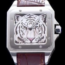 SA급 까르띠에 남성용 산토스 시리즈 백호 다이얼 쿼츠 무브먼트 CAR0503 xx