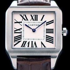 SA급 까르띠에 남여공용 산토스 시리즈 9015 무브먼트 실버 베젤 화이트 다이얼 CAR0010 xx