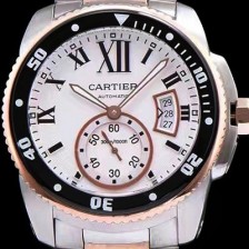 SA급 까르띠에 남성용 칼리브 드 까르띠에 다이버 화이트 다이얼 CAR0051 xx