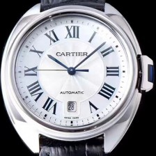 SA급 까르띠에 남성용 끌레 드 까르띠에 WGCL0005 실버 플렝케 다이얼 오토매틱 무브먼트 CAR0540 xx