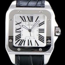 SA급 까르띠에 남성용 904L 신형스틸-Cal. 1847 UP!! 산토스 100 워치 W20106X8 라지 모델 크림빛 신형 다이얼 오토매틱 무브먼트 CAR4005 xx