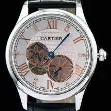 SA급 까르띠에 남성용 로통드 드 까르띠에 오토매틱 42mm 화이트다이얼 CAR0040 xx