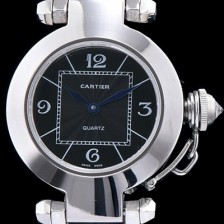 SA급 까르띠에 남성용 파샤 블랙 다이얼 스위스 쿼츠 무브먼트 CAR0501 xx