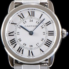 SA급 까르띠에 여성용 솔로 드 까르띠에 화이트 다이얼 쿼츠 무브먼트 CAR0500 xx