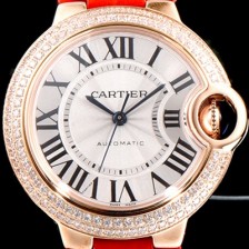 SA급 까르띠에 여성용 발롱블루 WE902066 18K 로즈골드 33mm 다이아몬드 베젤 화이트 다이얼 오토매틱 무브먼트 CAR0504 xx