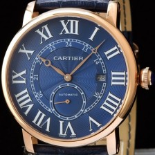 SA급 까르띠에 남성용 롱드 솔로 드 까르띠에 로즈골드 블루 다이얼 오토매틱 무브먼트 CAR0535 xx