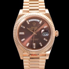 SA급 로렉스 남성용 데이데이트 m228235-0003 18K 로즈골드 40mm 오토매틱 Cal.3255 타입 브라운 다이얼 rol5298 xx