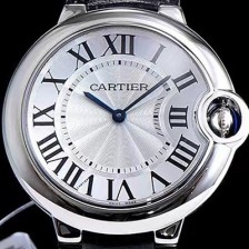 SA급 까르띠에 남성용 발롱블루 화이트 다이얼 스위스 쿼츠 무브먼트 CAR0003 xx