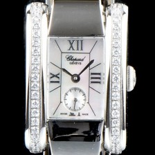 SA급 쇼파드 여성용 라 스트라다 스위스 쿼츠 화이트 쥬얼리 베젤 자게다이얼 CHO0411 xx