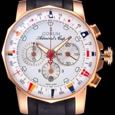 SA급 코럼 남성용 애드머를스 컵 크로노 화이트다이얼 COR040 xx