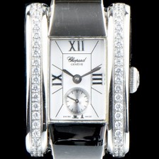 SA급 쇼파드 여성용 라 스트라다 스위스 쿼츠 화이트 쥬얼리 베젤 실버다이얼 CHO0410 xx