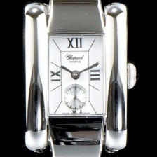 SA급 쇼파드 여성용 라 스트라다 스위스 쿼츠 화이트 베젤 실버다이얼 CHO0413 xx