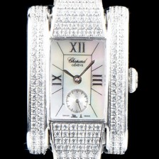 SA급 쇼파드 여성용 라 스트라다 스위스 쿼츠 화이트 쥬얼리 베젤 자게다이얼 CHO0410 xx