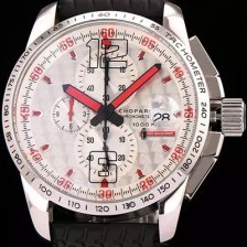 SA급 쇼파드 남성용 클레식 레이싱 밀레 밀레밀리아 1000 모델 크로노그래프 화이트 다이얼 일본산 쿼츠 무브먼 CHO0414 xx