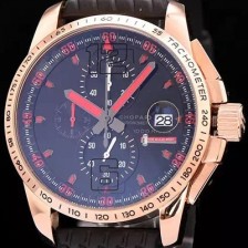 SA급 쇼파드 남성용 클레식 레이싱 밀레 밀레밀리아 1000 모델 크로노그래프 18k 로즈골드 블랙 다이얼 일본산 쿼츠 무브먼 CHO0450 xx