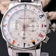 SA급 코럼 남성용 애드머를스 컵 크로노 화이트다이얼 COR014 xx