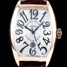 SA급 프랭크 뮬러 남성용 최신버전 업그레이드형 카사블란카 5850 SC 플래티넘 로터!! 화이트&실버 물결무늬 다이얼 스위스 ETA 2824-A2오토매틱 FRA0401 xx