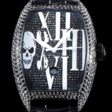 SA급 프랭크 뮬러 남성용 인피니티 2267 QZ COL DRM 스컬 워치!! 풀 블랙 다이아셋팅 PVD 코팅 케이스 오토매틱 무브먼트 FRA0400 xx