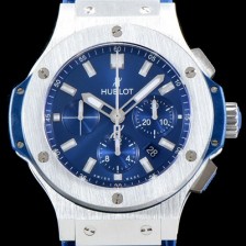 SA급 휴블렛 남성용 신제품 빅뱅 301.SX.7170.LR 44 스틸 블루 에디션!! 44MM 크로노그래프 선레이 새틴-피니시 블루 다이얼 Caliber HUB 4100 타입 무브먼트 HUB0210 xx