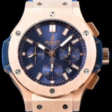 SA급 휴블렛 남성용 New pgrade!!빅뱅 301.PX.7180.LR 18K 로즈 골드 크로노그래프 44MM 블루 다이얼 수정형 ETA 7750 오토매틱 무브먼트 HUB0231 xx