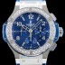 SA급 휴블렛 남성용 신제품 빅뱅 341.SX.7170.LR.1204 스틸 블루 다이아몬드 에디션!! 41MM 크로노그래프 선레이 새틴-피니시 블루 다이얼 Caliber HUB 4100 타입 무브먼트 HUB0213 xx