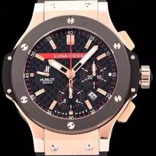SA급 휴블렛 남성용 빅뱅 루나 로사 리미티드 에디션 블랙다이얼 HUB0405 xx