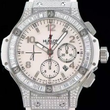 SA급 휴블렛 남성용 빅뱅 화이트실버 다이아몬드 퍼펙트버젼 화이트다이얼 HUB0400 xx