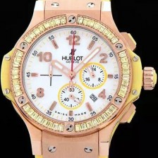 SA급 휴블렛 여성용 빅뱅 에볼루션 쿼츠 다이아몬드 버젼 화이트다이얼 HUB4201 xx