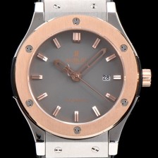SA급 휴블렛 남성용 클레식 퓨전 511.NO.1180.LR 18K 로즈골드 투톤콤비 케이스 그레이 다이얼 오토매틱 무브먼트 HUB0203 xx