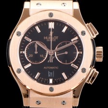 SA급 휴블렛 남성용 클레식 퓨전 521.OX.1180.LR 18K 로즈골드 케이스 크로노그래프 블랙 다이얼 오토매틱 무브먼트 HUB0200 xx