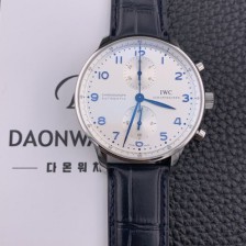 SA급 아이더블유씨 남성용 ZF 2017년 업그레이드! 포르투기즈 IW371417 크로노그래프 화이트 다이얼 오토매틱 무브먼트 IWC0244 xx