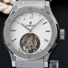 SA급 휴블렛 남성용 솔로 뱅 투어빌론 화이트 다이얼/세라믹 베젤 화이트다이얼 HUB1054 xx