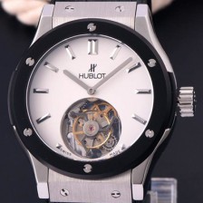 SA급 휴블렛 남성용 솔로 뱅 투어빌론 화이트 다이얼/세라믹 베젤 화이트다이얼 HUB1052 xx