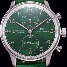 SA급 아이더블유씨 남성용 포르투기즈 오토매틱 크로노그래프 그린 다이얼 IWC4200 xx