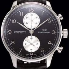 SA급 아이더블유씨 남성용 포르투기즈 오토메틱 크로노그래프 블랙 다이얼 IWC0442 xx
