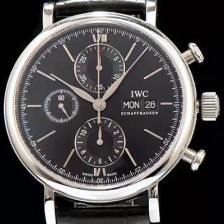SA급 아이더블유씨 남성용 포르토피노 7750 오토매틱 무브먼트 블랙 다이얼 IWC0201 xx