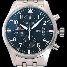 SA급 아이더블유씨 남성용 파일럿 크로노그래프 3777 43mm ZF사 1:1 베스트 에디션 블랙 다이얼 스틸 브레이슬릿 A7750 IWC0223 xx