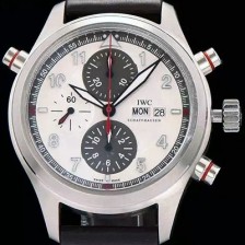 SA급 아이더블유씨 남성용 파일럿 더블크로노 리미티드 에디션 화이트다이얼 IWC0420 xx