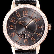 SA급 예거르꿀르뜨 남성용 랑데부 나잇&데이 3442150 레이디 워치 18K 로즈골드 최상급 다이아몬드 세팅 베젤 문페이즈 그레이 다이얼 오토매틱 무브먼트 JAG0423 xx