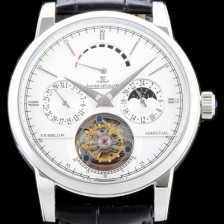 SA급 예거르쿨트르 남성용 마스터 그랑 트래디션 5043480 퀀템 퍼페추얼 화이트 다이얼 아시안 투어빌론 탑재 무브먼트 JAG0411 xx