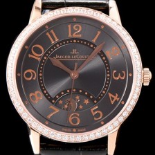 SA급 예거르꿀르뜨 남성용 랑데부 나잇&데이 3442150 레이디 워치 18K 로즈골드 최상급 다이아몬드 세팅 베젤 문페이즈 그레이 다이얼 오토매틱 무브먼트 JAG0421 xx