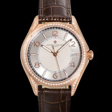 SA급 바쉐론 콘스탄틴 남성용 피프티식스 Ref.4600E 오토매틱 1326 타입 18K 로즈골드 40mm 보석/큐빅 가죽줄 그레이 다이얼 vac1150 xx