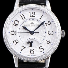 SA급 예거르꿀르뜨 남성용 랑데부 나잇&데이 3468421 레이디 워치 최상급 다이아몬드 세팅 문페이즈 화이트 텍스쳐드 다이얼 오토매틱 무브먼트 JAG0413 xx