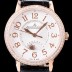 SA급 예거르꿀르뜨 남성용 랑데부 나잇&데이 3442440 레이디 워치 18K 로즈골드 최상급 다이아몬드 세팅 베젤 문페이즈 화이트 텍스쳐드 다이얼 오토매틱 무브먼트 JAG0440 xx