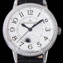 SA급 예거르꿀르뜨 남성용 랑데부 나잇&데이 3468421 레이디 워치 최상급 다이아몬드 세팅 베젤 문페이즈 화이트 텍스쳐드 다이얼 오토매틱 무브먼트 JAG0445 xx