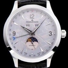 SA급 예거르꿀뜨르 남성용 마스터 캘린더 1558421모델 씬 문페이즈 그레이 운석다이얼 아플리케 인덱스 오토매틱 무브먼트 JAG4200 xx